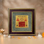 Vyapar Vriddhi Yantra Raw Pyrite Crystal Artwork – Wealth & Success Wall Frame