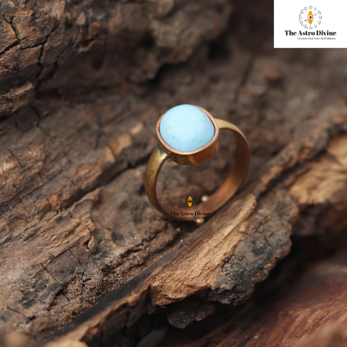 Natural Turquoise Feroza Ashtadhatu Adjustable Ring