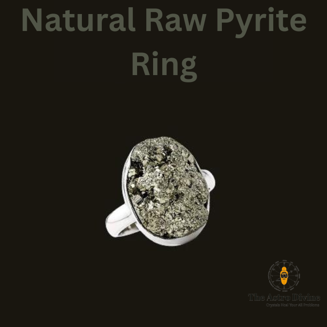 Natural Pyrite Sterling Silver Wealth Charm Ring