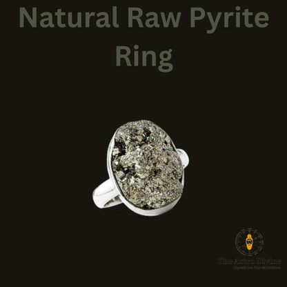Natural Pyrite Sterling Silver Wealth Charm Ring