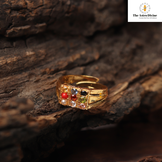 Natural Navratna Ashtadhatu Adjustable  Ring