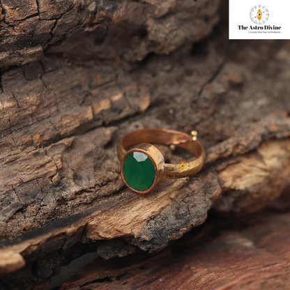 Natural Emerald Panna Ashtadhatu Adjustable Ring