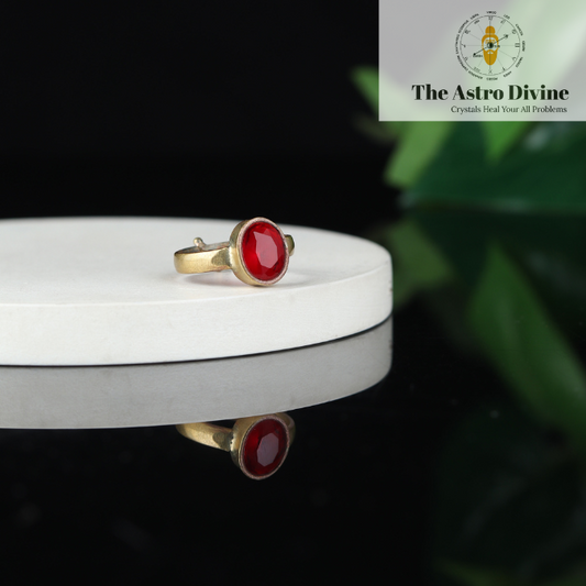 Natural Burma Ruby Manik Ashtadhatu Adjustable Ring