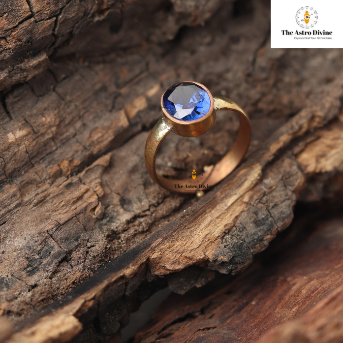 Natural Blue Sapphire Neelam Ashtadhatu Adjustable Ring
