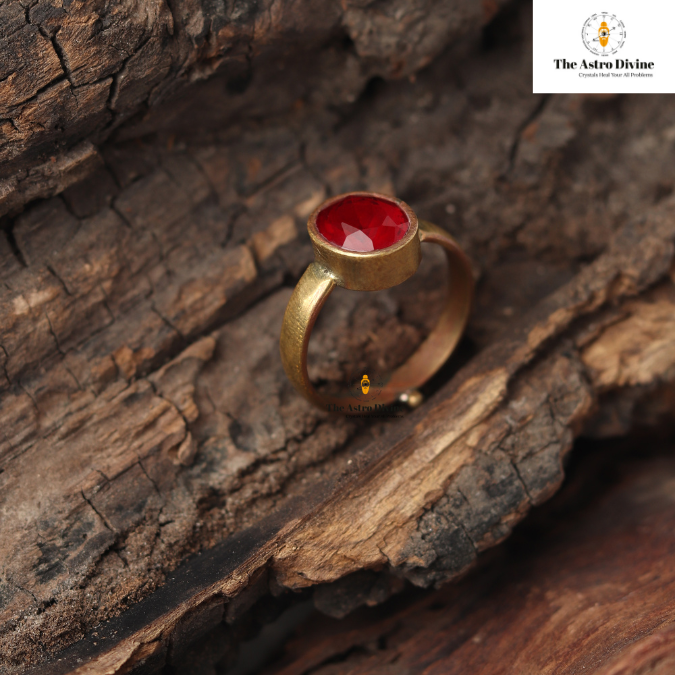 Natural Burma Ruby Manik Ashtadhatu Adjustable Ring