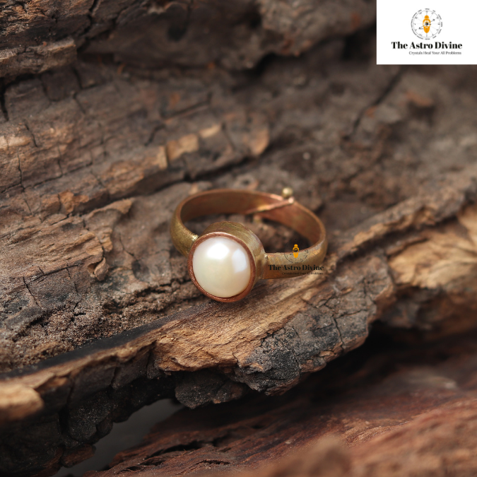 Natural Sea Pearl Moti Ashtadhatu Adjustable Ring