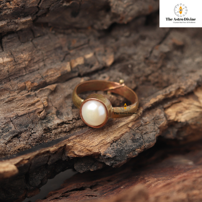 Natural Sea Pearl Moti Ashtadhatu Adjustable Ring
