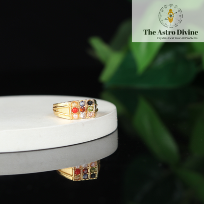 Natural Navratna Ashtadhatu Adjustable  Ring