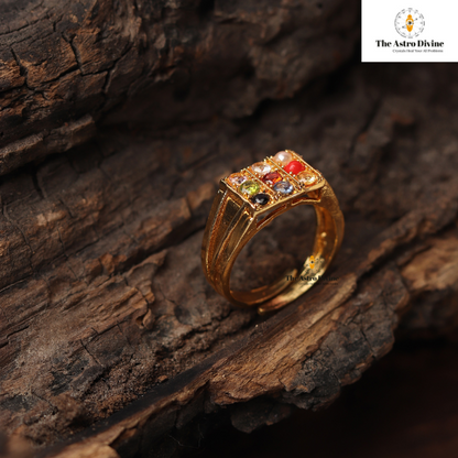 Natural Navratna Ashtadhatu Adjustable  Ring