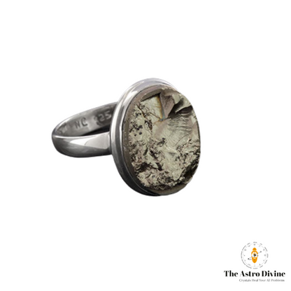 Natural Pyrite Sterling Silver Wealth Charm Ring